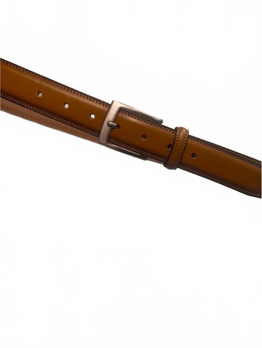 Genuine Leather Brown Belt Size 36 with Silver Buckle